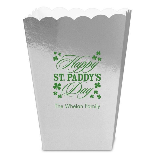 Happy St. Paddy's Day Clover Mini Popcorn Boxes